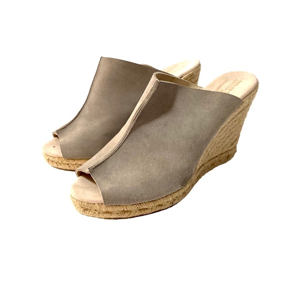 Anthropologie Maypol Suede Wedge Espadrille Slides 8.5 Heels